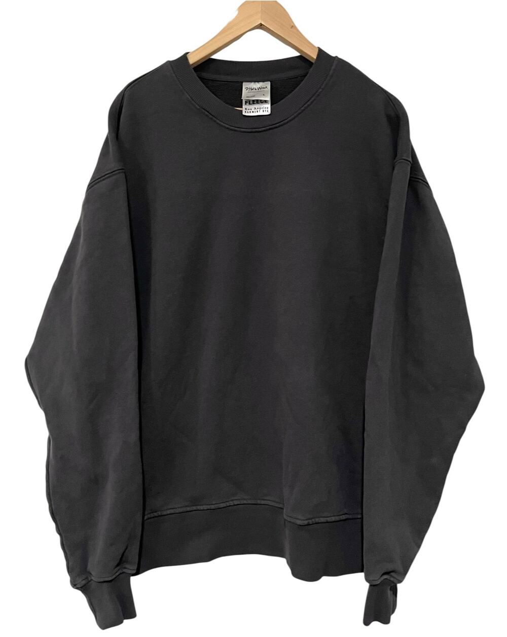 Shaka Wear Heavyweight Fleece Sweatshirt Gray Pullover Crewneck 100% Cotton Sz L